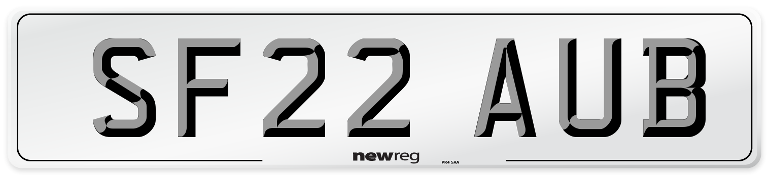 SF22 AUB Number Plate from New Reg